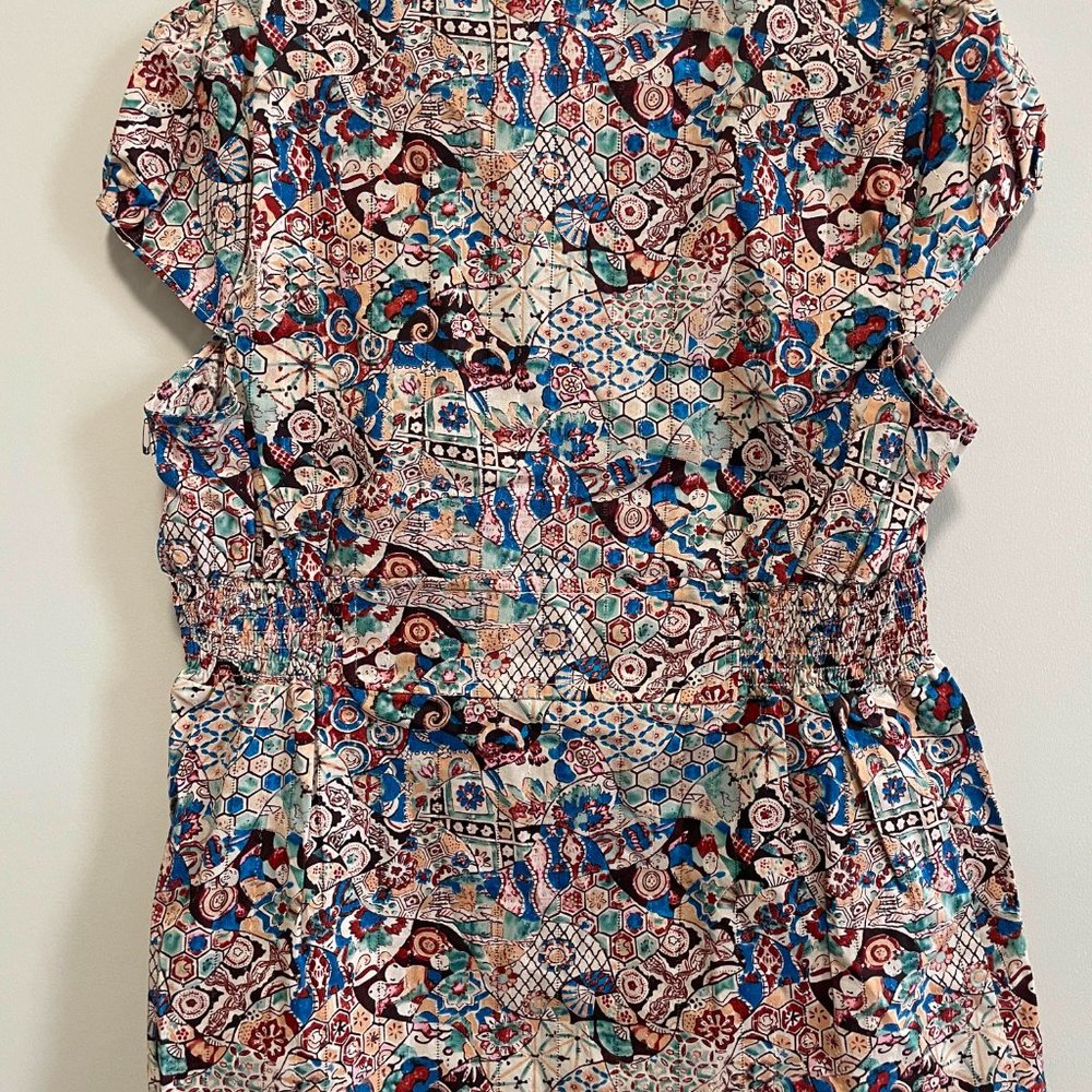 BCBGMaxazria Vintage Button-up Shirt, Multicolor, Size L - Picture 2 of 3
